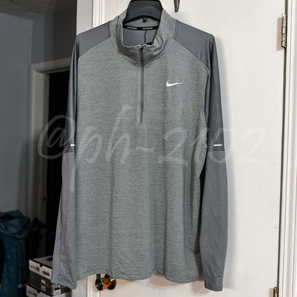 Nike‎ Dri-FIT Men's 1/2-Zip Running Top GREY - Picture 2 of 9